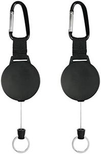 Heavy-Duty Retractable Key Chain with 25 Inch Stainless Cable, 2 Pack