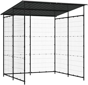 vidaXL Fahrradschuppen Unterstand Lagerschuppen Fahrradunterstand Überdachung Fahrrad Schuppen Fahrradgarage 190x190x222cm Stahl Schwarz