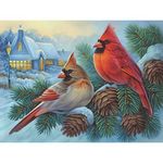 Bits and Pieces - 500 Piece Jigsaw Puzzle for Adults - Winter Cardinals - 500 pc Birds in The Winter Jigsaw by Artist Oleg Gavrilov