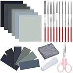 Akamino 26 Pieces Resin Casting Kits - Include Sand Papers Polishing Cloth Polishing Sticks Various Shapes Files and Scissors for Polishing Epoxy Resin Jewelry Making Tools Supplies