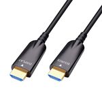 DTECH 50m Fiber Optic HDMI Cable with 4K 30Hz and 1080p 60Hz High Resolution Video 3D HDCP CEC 10.2 Gbps High Speed Supported (164 Feet, Black)