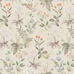 GaliGali Floral Peel and Stick Wallpaper, Farm Floral Wallpaper, Wildwood Flower Self-Adhesive Wallpaper, Beige Floral Removable Contact Paper for Home Bedroom Kitchen Decor, 17.3"x236", CA.A00090C-6