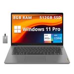 Lenovo Ideapad 3i 14" FHD Laptop, Intel i5-1155G7, 8GB RAM, 512GB SSD, ‎Intel Iris Xe Graphics, Bluetooth, 720P Webcam, WiFi 6, Artic Grey, Windows 11 Pro, 32GB Hotface USB Card