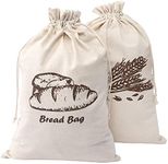 Linen Bread Bags for Homemade Bread, 4 Pcs 17.5 X11.5 Inches Unbleached & Reusable Bread Storage, Natural Large Storage for Artisan Bread