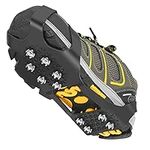 Grectek GT10 Light Ice Snow Grips Cleat Crampons Over Shoe Boot Traction Cleat Slip-on Stretch Footwear (Black, Medium)