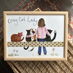 ALEX CLARK Crazy Cat Lady Lap Tray With Cushion - Perfect for dinner on the sofa/TV Tray/bean bag base/cat lovers/gifts