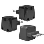 [3 Pack] UK to Italy Plug Adapter, UK to 3 Pin Italy Travel Adaptor,UK to Italian Converter Power Adapter for Italy, Chile, Maldives, San Marino and more, Type L Plug, Black