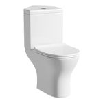 Orchard Derwent Round Compact Corner Close coupled Toilet with Slimline Soft Close Toilet seat - White Corner Toilet, Round Corner Toilets, Toilets