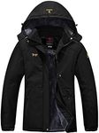 YSENTO Womens Waterproof Ski Jacket Winter Fleece Outdoor Mountain Jacket and Coat with Hood(Black,L)