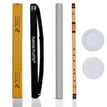 Punam Flutes D Natural Base Right Hand Bamboo Flute/Bansuri Size 32.1 Inches