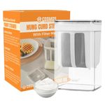 E-COSMOS Plastic Multipurpose Greek Yogurt & Curd Maker Hung Curd - 1100ml | Durable, BPA-Free | Easy Homemade Yogurt & Cheese (Yogurt Maker), 10L x 8W x 16H cm, Multi-Coloured