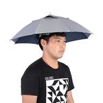 Umbrella Hat, 25 inch Handfree Umbrella Waterproof UV Folding Sun Rain Umbrella for Outdoor Beach Fishing Hiking Golf Party Gardening, Stable 8 Ribs