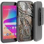 Rome Tech Belt Clip Phone Case for Blu View 2 5.5" (2020) Tracfone B130DL B131DL - Slim Heavy Duty Rugged Slide Hip Holster Cover with Kickstand Compatible with Blu View 2 - Camo Tree