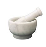 Rathore Handicrafts White Marble Mortar and Pestle Set Kharal Amam Dasta Okhli Mortar Grinding Set for Small Spices and Medicines WHITE(5 IN)