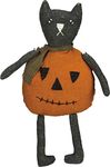 Primitives by Kathy Halloween Jack O'Cat Figurine, 6.5 x 13-Inch, Black