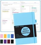 Forvencer Planner, Daily, Weekly & Monthly Planner 2024-2025 Academic Year, Durable Hardcover Weekly Planner for Work, School, Home, Start Anytime, A5(5.8'' x 8.3''), Sky Blue