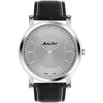 Mathey-Tissot Leather Swiss Made Analog Silver Dial Men's Watch - Hb611251Sas, Band_Black