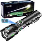 Fsiviim 1,000,000 Lumens Led Torch Rechargeable, Torches Led Super Bright, Powerful Flashlight Torch, High Power Torches for Camping, 5 Modes,Adjustable Zoomable