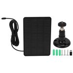 VGEBY 4W 5V Solar Charging Panel Monocrystalline Silicon with 3m Charging Cable for Outdoor Surveillance Camera(Black) Mountaineering and Camping