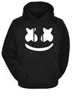 BAGHADBILLO Unisex Cotton Hooded Neck Sweatshirt (Marsh Print Hoodie BLACK-42_Black_L)