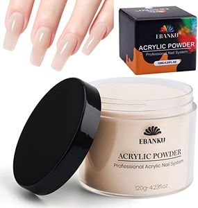 EBANKU Poudre acrylique nude, poudre acrylique de 120 g/4,23 oz poudre acrylique professionnelle de grande capacité pour l'extension acrylique des ongles, pas besoin de lampe à ongles