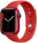 Sport Band for Apple Watch Bands 38mm 40mm 41mm 42mm 44mm 45mm 49mm, Soft Silicone Wristbands Replacement Strap for iWatch Series 8 7 6 5 4 3 2 1 SE Ultra Women Men, Red 42/44/45/49mm