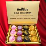 Rubdub Large Perfume Wax Melts - Millionaire - Flower Explosion - Black Opium - Grande Cloud - Gold Foil Gift Box - 12 x 10 Gram Melts - Wax Melts strong scented - Christmas wax melts