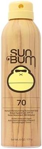 Sun Bum Original SPF 70 Sunscreen Body Spray - Broad Spectrum Moisturizing Sunscreen with Vitamin E - Hawaii 104 Act Compliant (Made without Octinoxate & Oxybenzone) - 6 oz