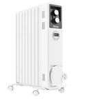 Dimplex ECR20Tie 2kW Portable Eco Radiator, Oil Free Column Heater, Freestanding Electric Heating Unit, Quiet Plug In Lightweight with Adjustable Thermostat & Timer – White, White/Light Grey