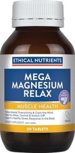 Ethical Nutrients Mega Magnesium Relax - Formulated With Lavender Oil to Turn Down Mental Chatter & Relax the Mind and Body - 60 Tablets