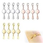 12 Pieces Magnetic Jewelry Clasp, Locking Magnetic Jewelry Clasps, Magnetic Lobster Clasp, Necklace Jewelry Locking Clasps Oblate, Closures Bracelet Extender for Jewelry Making(Gold, Silver, Rose Gold).