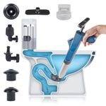 Toilet Plunger Blaster, Air Plunger for Toilet, Plumbing Tools, Snake Drain Clog Remover, Stainless Steel High Pressure Toilet Dredge, Applied to Sink, Bathroom, Floor Drain, Clogged Pipe