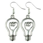 The Funky Barcode LIGHT BULB Dangle Earrings Idea Bright Smart