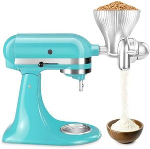 Grain Mill Attachment for Kitchenaid Stand Mixer, Kitchen Aid Accessories and Attachments Flour Mill, Mixer Attachment Wheat Grinder Fit for Grinding Wheat, Corn, Oats, Buckwheat and Other Cereals