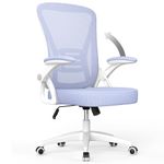 naspaluro Office Chair Ergonomic Desk Chair with 90° Flip-up Armrest Lumbar Support, Height Adjustable Office Desk Chair Executive Swivel Computer Chair with Padded Seat Cushion for Home/Office-Purple