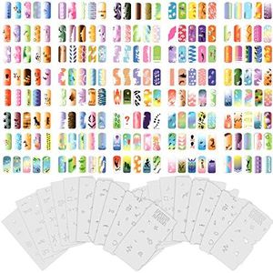 Custom Body Art Airbrush Nail Stencils - Design Series Set # 9 Includes 20 Individual Nail Templates with 15 Designs Each for a Total of 300 Designs of Series #9