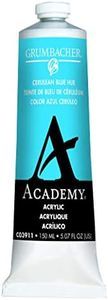 Grumbacher Academy Acrylic Paint, 150ml/5.07 oz Plastic Tube, Cerulean Blue Hue (C03911)