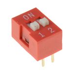 2-Way DIP DIL Red PCB Switch (Pack of 5)