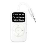 SoundSync Pro Bluetooth Transmitter & Receiver for Airplane, Easy Setup Bluetooth Audio Transceiver for 2 BT Devices, Volume Control, RCA for TV