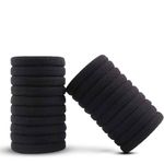 Elina Black Hair Ties Soft Premium Elastic No Damage Seamless Ouchless Soft Stretchable Non-Slip Cotton Rubber Bands, Thick Thin Hair, Ponytail Holders, Scrunchy, Men, Women, Boys, Girls (30 Pcs)