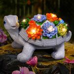 Eletorot for Mum Nan Grandma Garden Ornaments Outdoor Solar Turtle, Garden Birthday Gifts for Women, Garden Statue Decor with LED Lights - Unique Gardening Presents