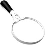 Extra Large LED Handheld Magnifying Glass with Light,25X Lens Zoom Lightweight Shatterproof Magnifiers with LED Light Illuminated Reading Magnifier for Books Newspaper Maps Crafts