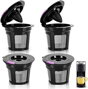 Reusable K Cups For Keurig Mini-MaxRona 4 Packs Compatible with Keurig Reusable Coffee Pods Filter-Refillable Single K CUP for Keurig Mini, 2.0 & 1.0 Brewers BPA Free