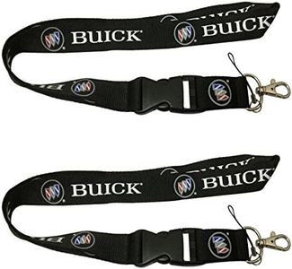 2pcs Set Black Buick Auto Lanyard Workout Gear Office and Auto Car Keychain Accessories Motorbike Superbike Lanyard with Webbing Strap Quick Release Buckle