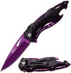 MOON KNIVES MTech USA Purple Blade Hunting Camping Tactical Rescue Pocket Knife MT-A705PE