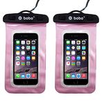 BOBO Universal Waterproof Pouch (Big Size) Cellphone Dry Bag Case for Smartphone – Pink (Pack of 2)