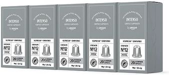 by Amazon Intenso Aluminium Coffee Capsules Compatible with Nespresso, Dark Roast, 100 Count (5 Packs of 20) - Rainforest Alliance Certified