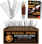 Defender Seagull Spikes Pack | 6 m | Glue | Bird Control Guide | Various Size Packs