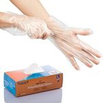 ProtectX 500 Pieces Food Prep Gloves, Plastic Gloves Disposable for Cooking, Clear Food Safe Gloves without Latex & Powder Free, One Size Fits Most (500PCS in Box)