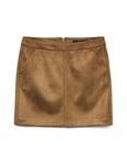 VERO MODA Women's Velvet Mini Skirt Short Stretch Pencil Skirt Velvet Corduroy Fabric VMDONNADINA, Colours:Middle Brown, Size:L